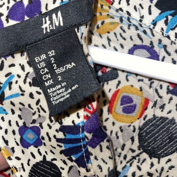 H&M Long Sleeve Multi-Colored Dress Size 2 - Picture 3 of 5